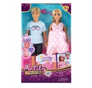 Pareja Muñeco con Muñeca Embarazada Anilily