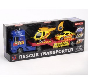 Camión Trailer Rescate + 2 vehículos 1:12 Toystar