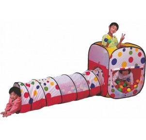 Casita Tela Cuadrada con Túnel 100 bolas de 7 cm