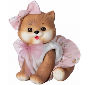 Gatito Reborn Marrón Vestido