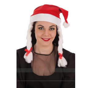 Gorro Mamá Noel con Trenzas