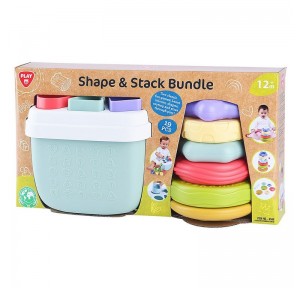 Cubo Encajables y Pirámide 19pz Bio Shape & Stack