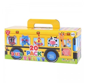 Set Plastilina 20 Botes Colores Neon Dough