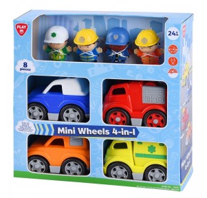 Set 4 Vehículos Servicios Mini Wheels 4 in 1