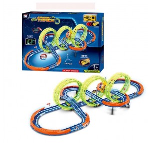 Pista Circuito Luminoso 3 Loops Coche Speed 74 pzs