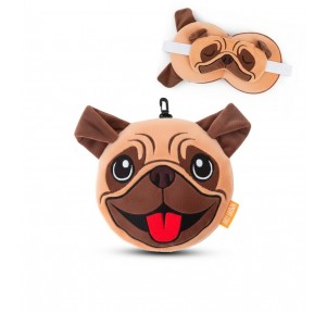 Cojín Viaje con Antifaz Zoo Nap Perro Pug