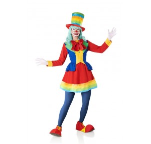 Disfraz Payaso Falda y Sombrero Cheerful Adulto XL