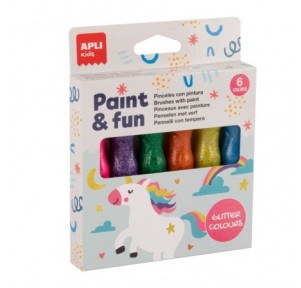 Paint Fun Pinceles con Pintura Purpurina Apli