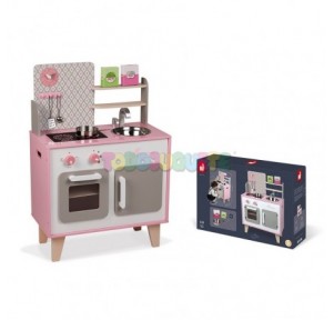 Cocina Madera Macaron + Accesorios Janod