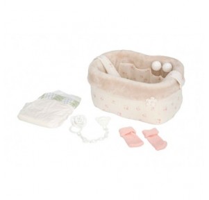 Canastilla Beig Reborn 10 accesorios Blue Dolls