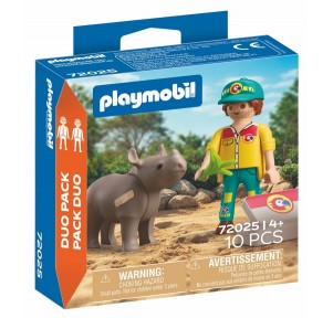 Duo Pack Cuidador con Rinoceronte Playmobil