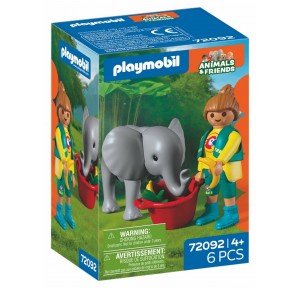 Zoo Elefante Bebé y Cuidadora Playmobil