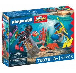 Policía Buzo con Tesoro Playmobil