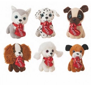 Peluche Perrito Corazón Love 15cm Surtido