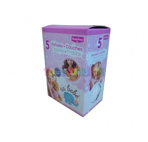Pack caja 5 pañales baby Rosa Toys