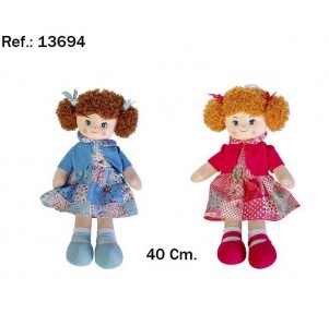 Muñeca Tela Patchwork 40cm Surtido