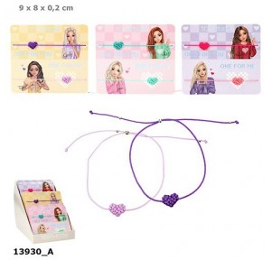 Top Model Set Pulseras Corazón Textil BFF