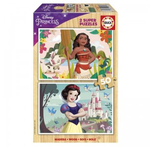 Puzzle 2x50 Princesas Disney Vaina y Blancanieves