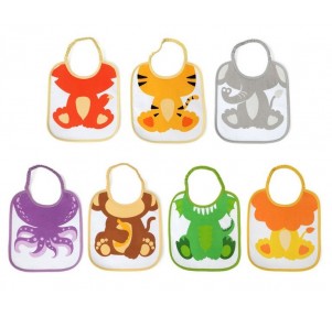 Baberos semanales animalitos 7 uds Kiokids
