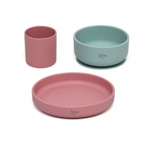 Set vajilla 3 pzas. silicona Kiokids