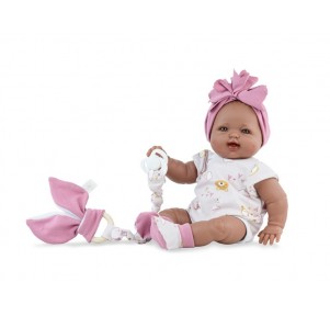 Muñeca Zoe Cute Lazo Rosa 40cm