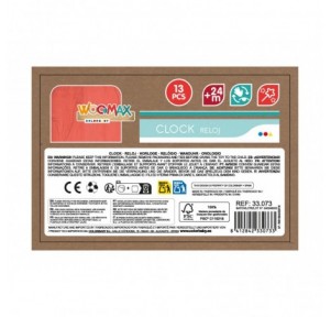 Reloj madera puzzle multicolor surtidos Woomax