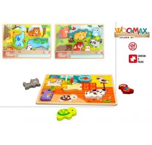 Puzzle Madera 8 Piezas Animales Surtido Woomax