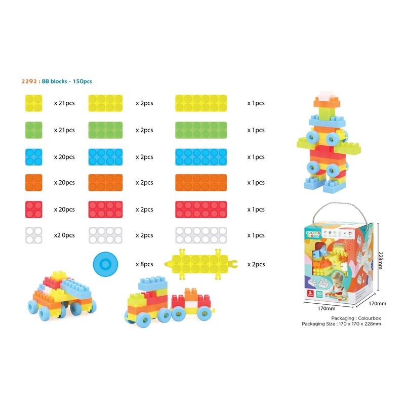 Bloques Construcción  Minis 150 piezas Colores