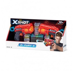 X-Shot Fury 4 Set 2 Pistolas con 16 dardos