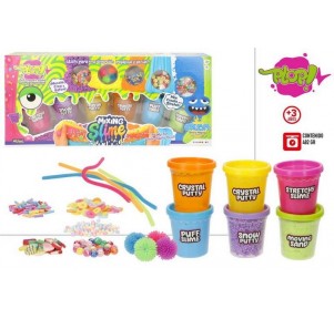 Mega Set Crea Tu Slime 6 Botes Con Accesorios