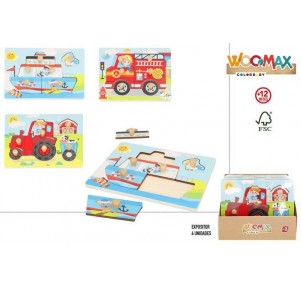 Puzzle Madera Woomax Vehículos Surtido