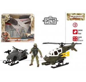 Set Vehículo Aéreo Con Soldado Y Accesorios