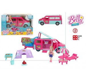 Muñeca Bella 14cm Con Furgoneta De Camping
