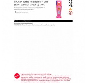 Barbie Pop Reveal Fiesta Animales Vaso Naranja