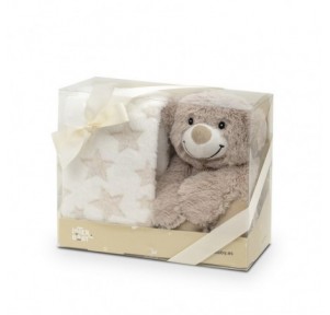 Set peluche oso + manta estrellas Interbaby