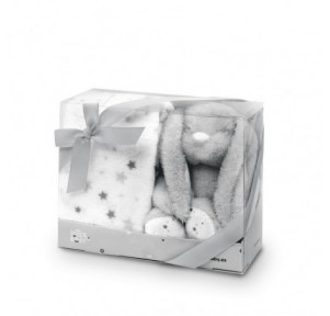 Set peluche conejito + mantita estrellas Interbaby