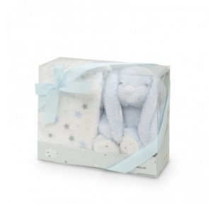 Set peluche conejito + mantita estrellas Interbaby