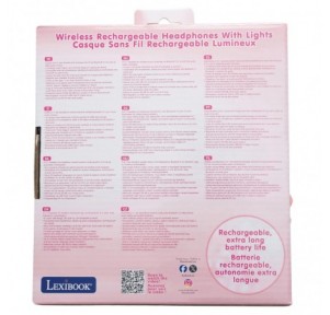 Auriculares Bluetooth Strass Rosa Lexibook