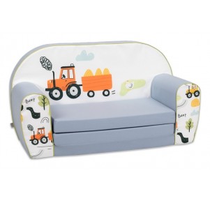 Sofá Cama Infantil Azul Claro Tractor Beep