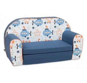 Sofá Cama Infantil Azul Submarinos