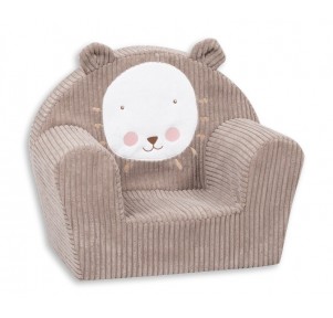 Sillón Infantil Orejitas Beige León Pana