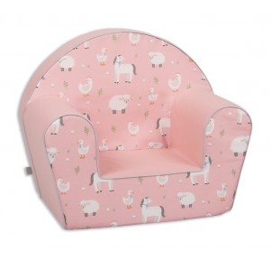 Sillón Infantil Rosa Animalitos Granja