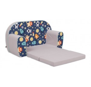 Sofá Cama Infantil Azul-Gris Espacio