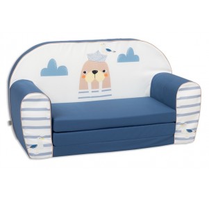 Sofá Cama Infantil Azul-Blanco Morsa
