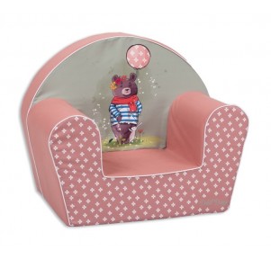 Sillón Infantil Rosa Verde Oso con Globo