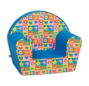 Sillón Infantil Azul Multicolor Animalitos