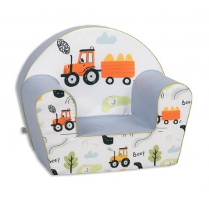 Sillón Infantil Azul Grisáceo Tractor Beep