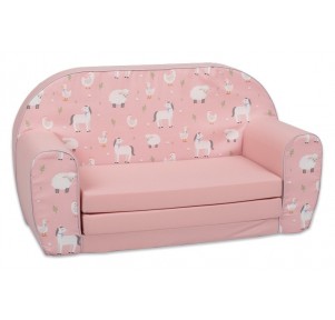 Sofá Cama Infantil Rosa Animalitos Granja