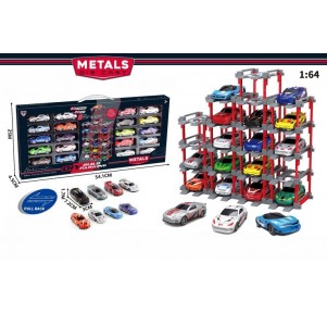 Parking 20 Plazas Con 20 Coches 1:64 Build