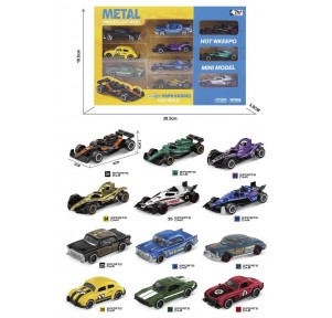Set 10 Coches Metal 1:64 Mini Model
